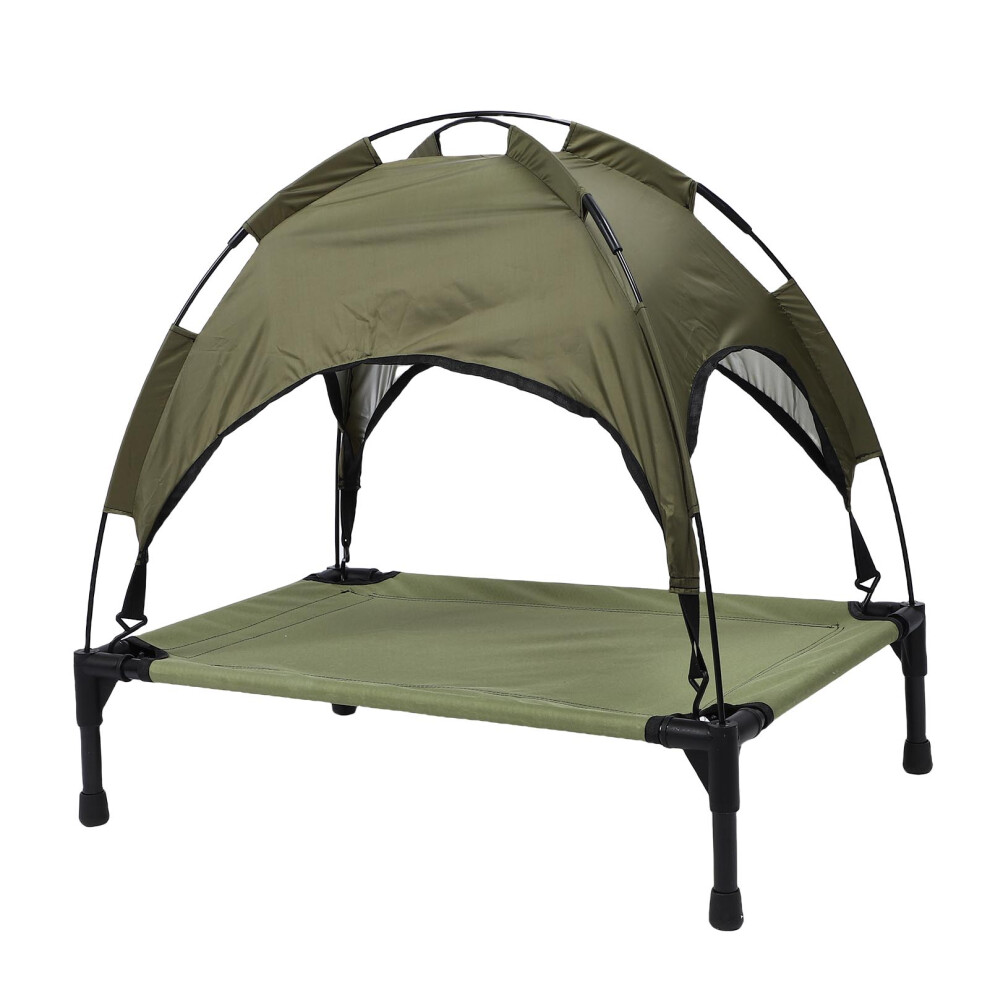 Elevated Outdoor Dog Bed with Canopy, 26x17.7x25.6in