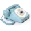 Téléphone fixe Bluetooth vintage, sans fil, son clair, style classique bleu. 2