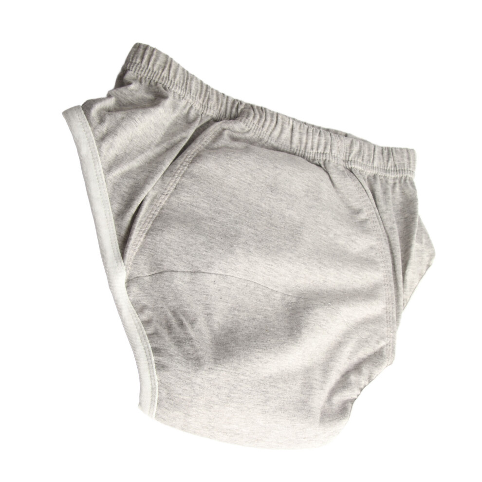 Gray Adult Washable Cotton Diaper Leakproof Extra Absorbency M, 56-76Cm