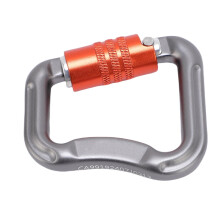 20KN Automatische Verriegelung D-förmiger Aluminiumlegierung Karabiner zum Klettern, Wandern, Grau