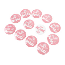 Junggesellinnenabschieds-Pin-Set, Weißblech, Ø 4,5 cm