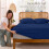 (Double, Navy Blue) 40cm Deep Fitted Sheet - Premium Microfiber Mattress Sheet Single Double & King Sizes UK 2