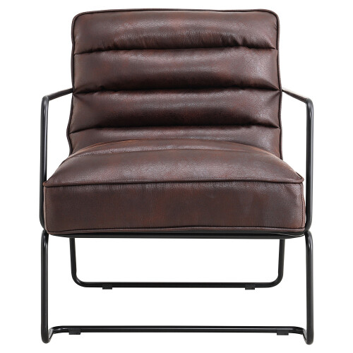 Brown PU Leather Accent Chair 2