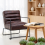 Brown PU Leather Accent Chair 1