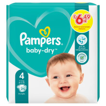 Pampers Baby-Dry Size Nappies 375g (Pack of 4)