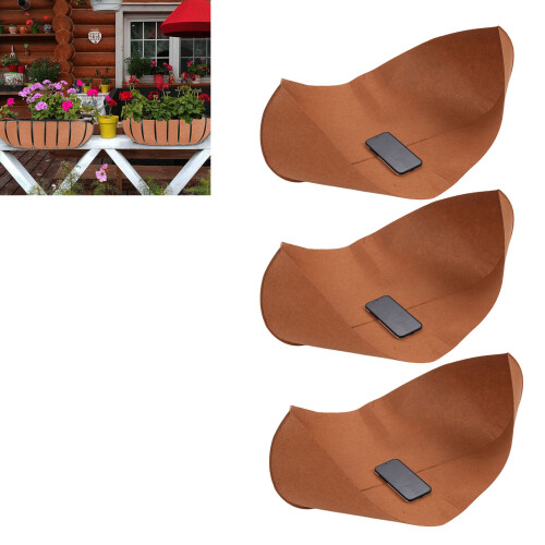 3PCS Felt Window Box Liners, 91.4cm, Brown, Wall Hanging Planter