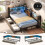 Single Bed with RGB LED Lights & Charging Station 7