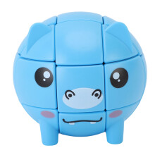 6 Stück Hippo Tier Puzzle Würfel für Kinder, 7x7,4x6,5cm, Bildungsspielzeug