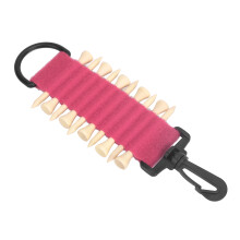 Porta-tee da golf Pink 10 con gancio, custodia portatile in nylon per tee
