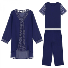 Yataoval Women's 3-Piece Navy Blue Mother of the Bride Pant Suit for Cocktail Party