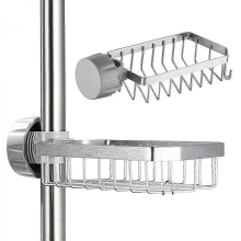 Stainless Steel Shower Shelf Soap Dish - No Drill Faucet Mount Storage Holder