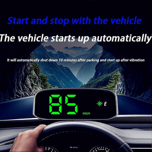 Solar HUD Head-Up Display: Overspeed Alarm, Auto Switch, Wireless, Universal Car Speedometer 2