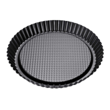 Teglia antiaderente in acciaio al carbonio per crostate, 28 cm, grigia, per un facile distacco e una cottura uniforme.