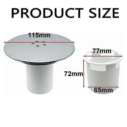 Universal 115mm Chrome Shower Plug Cover, Fast Flow Siphon Replacement 2