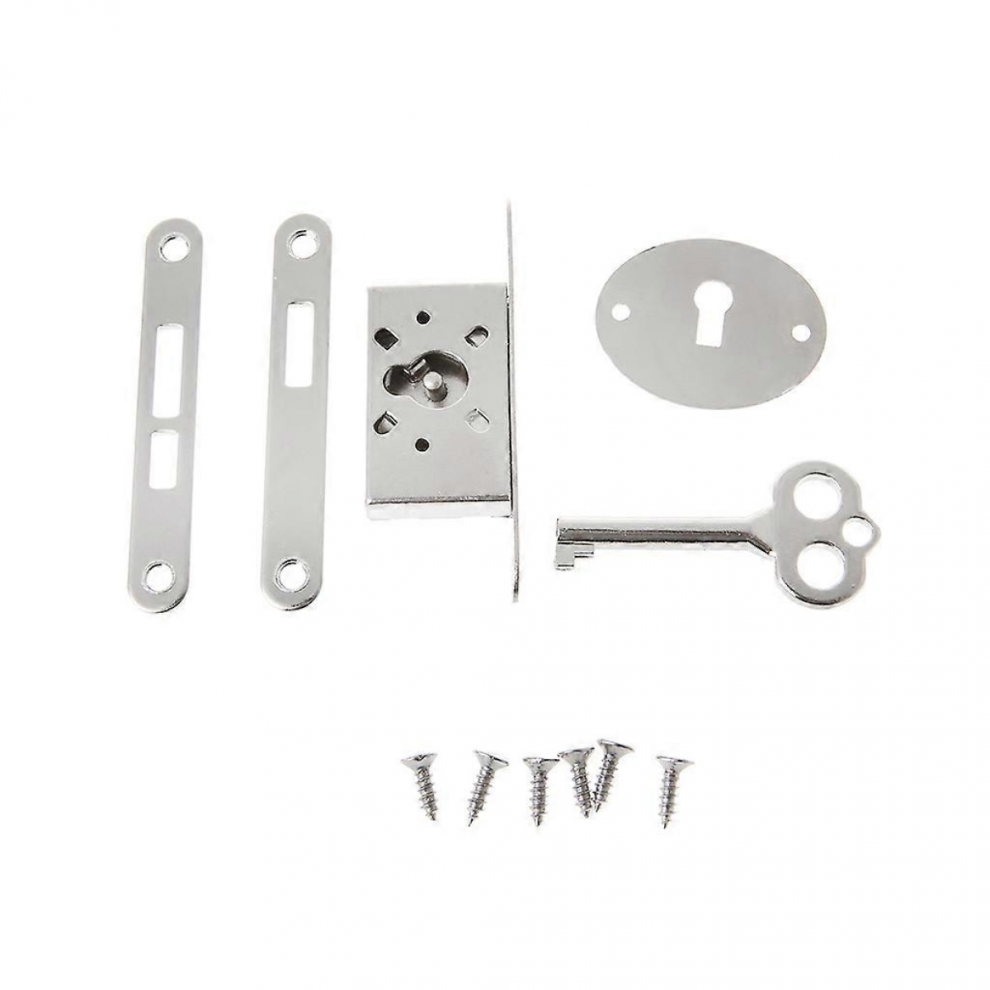 Antique Vintage Drawer Lock With Key For Small Box Cabinet Door Furniture 5996097037928