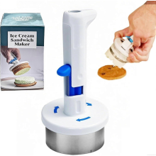 Eiscreme-Sandwich-Maker aus Edelstahl, Einhand-Portionierer für Eiscreme-Burger und -Kekse