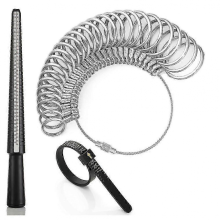 Ring Sizer Kit with Mandrel & Tape, USA Sizes 1-17 & Half Sizes