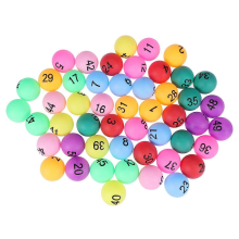 50pcs 40mm Numbered Ping Pong Balls Set (1-50, Mixed Colors) for Games & Party Decor