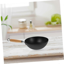 Mini Japanese Iron Wok Pan for Gas Stove, Small Stir Fry Cooking Pot