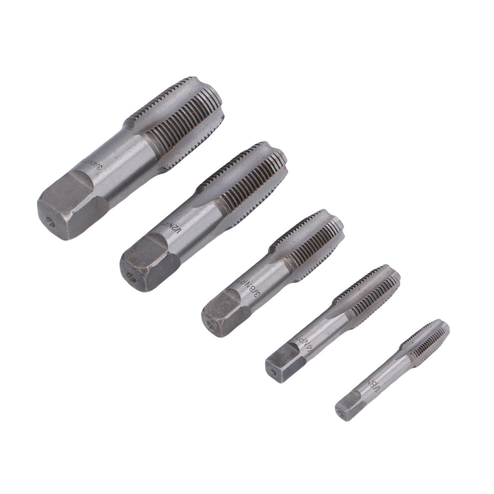5 Pcs Npt Pipe Tap Set Carbon Steel Plumbing Thread Repair Tools 3641388503652