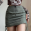 Jupe courte froncée à cordon de serrage taille haute pour filles 2