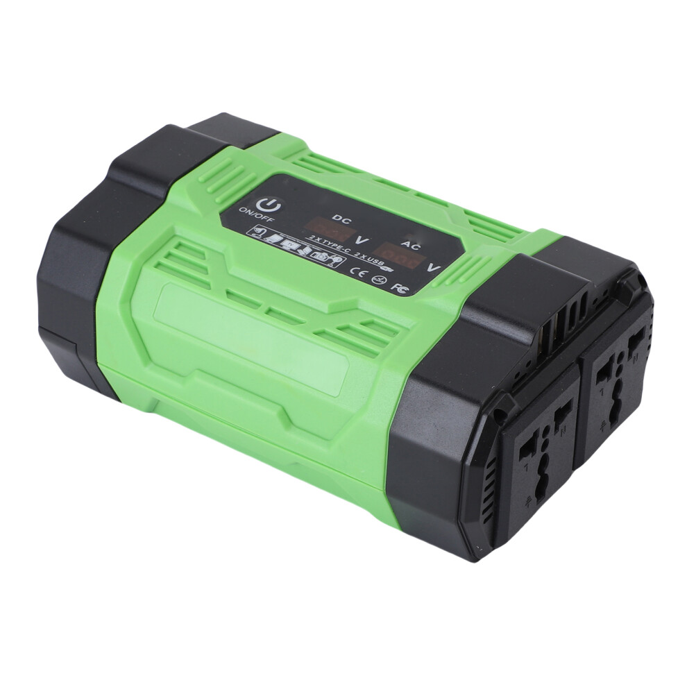300W Car Power Inverter 12V To 220V With Usb & Type-C Ports, Digital Display 3341388503767