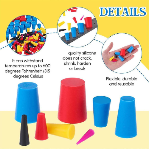 250pcs 8 Sizes Silicone Cone Plug Kit for Powder Coating & AC Drain 1