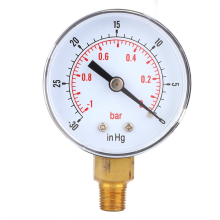 Vacuum Gauge -1-0Bar -30-0inHg 50mm 1/8 BSPT Bottom Connection