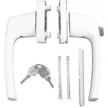Double-Ended Solid Lever Handle with Keys for Door/Window, White, Walkbee 2025