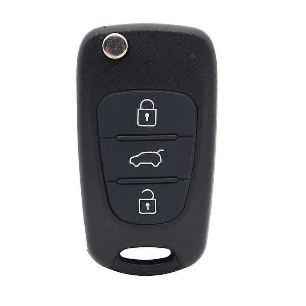 Hyundai Kia 3-Button Key Fob Case, Replacement Shell For Worn Keys Black 5996097036815