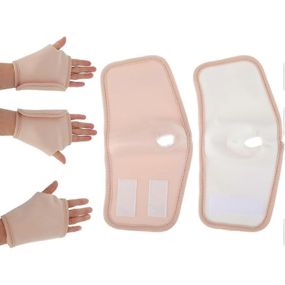 2-Pack Therapeutic Castor Oil Hand Wraps - Organic Cotton Arthritis Gloves, Adjustable Straps, Reusable