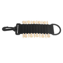 10 Packs Golf Tee Holder with Hook - Portable Nylon Storage Bag, Black