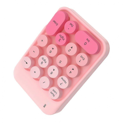 2.4G Wireless Cute Mixed-Color 9-Key Numeric Keypad, Portable Pink 2
