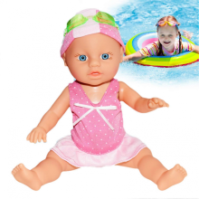 Bambola impermeabile con articolazioni flessibili, ideale per giocare in bagno e in piscina.