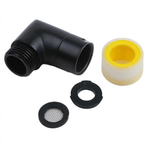 Raccord coudé de douche noir étanche G1/2 1