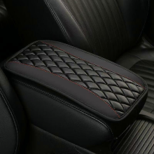 Leather Armrest Cover for Land Rover Defender 90/110 2020-2024, Waterproof Black Microfiber Console Cushion