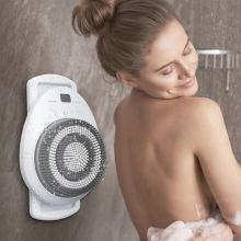 Electric Back Scrubber with 4 Heads, Wall Mount, 360 Rotation, 3 Speeds, USB Rechargeable
