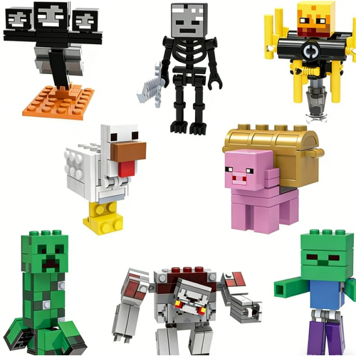 Minecraft Small Particle Building Block Figures Set Minifigure