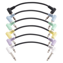6er-Pack bunte Gitarren-Patchkabel 18 cm TS 1/4