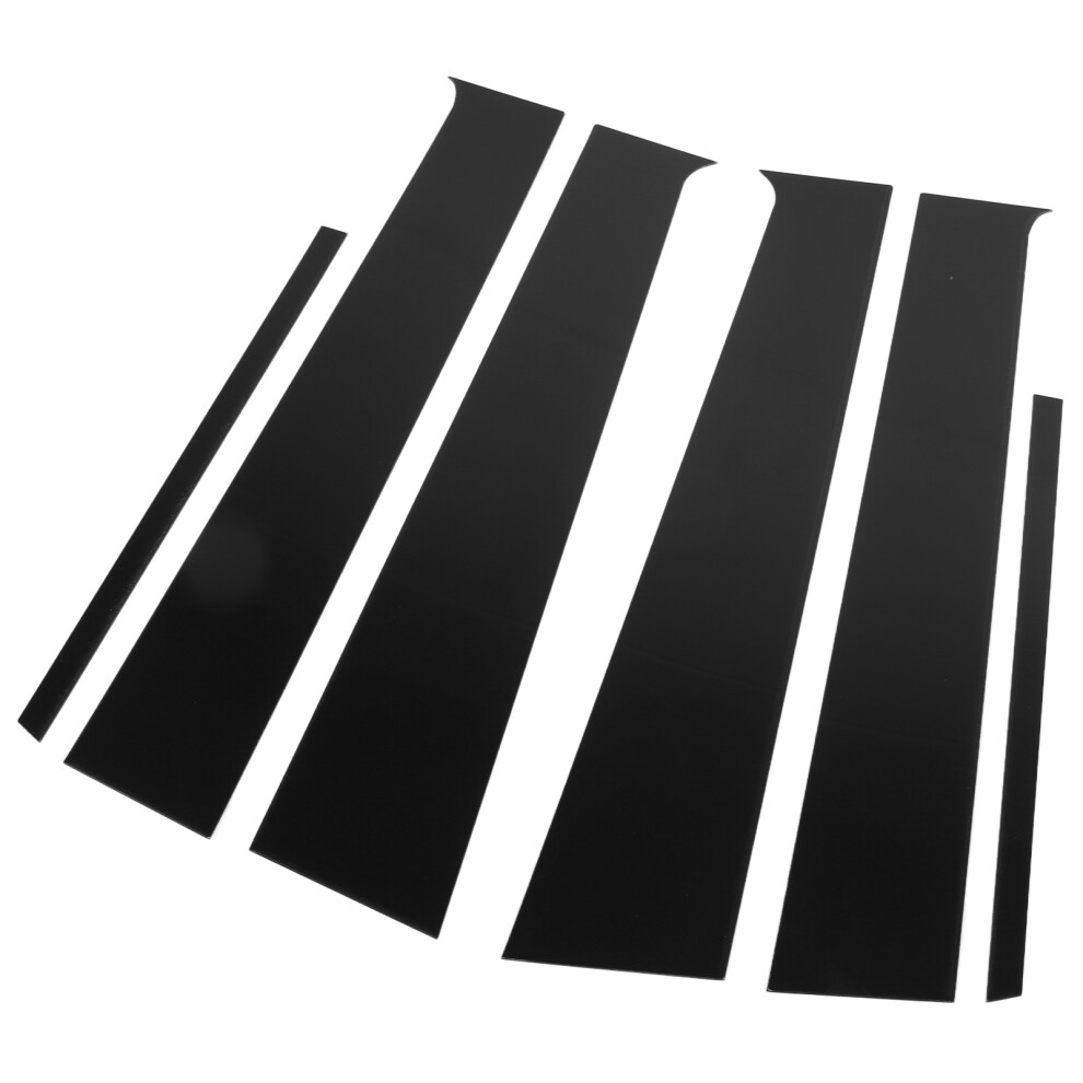 6Pcs Gloss Door Pillar Trim For Almera Sunny Versa 2010-2019 Black 8131388504032