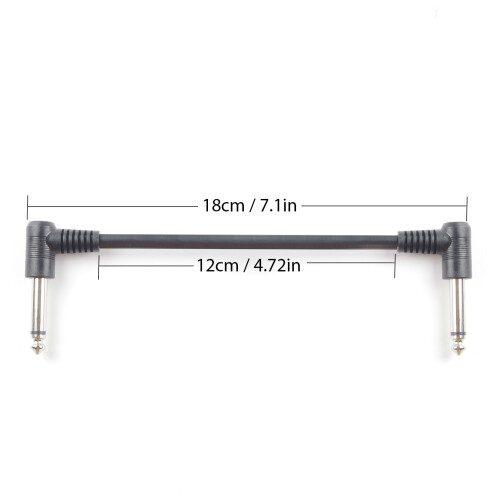 6er-Pack bunte Gitarren-Patchkabel 18 cm TS 1/4 1