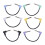 6er-Pack bunte Gitarren-Patchkabel 18 cm TS 1/4 15