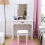 White Vanity Dressing Table with 10 LED Bulbs & Single Drawer 3