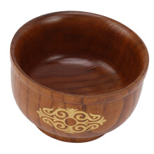 Jujube Wood Wooden Rice Bowl, 11.5x7cm, Elegant Round