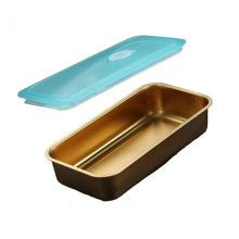 (Gold) Boîte à lunch à double compartiment en acier inoxydable argentée