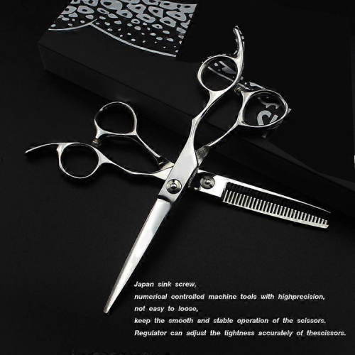(6.5 Leopard Flat Shear) Gm101 Professional Hairdressing Scissors Set: Flat, Bangs, Tooth, Thinning Shears 1