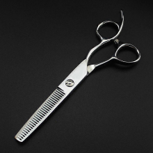 (5.5 Leopard Tooth Scissors) Set di forbici professionali da parrucchiere GM101: forbici piatte, per frangia, a denti larghi, per sfoltire.