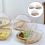 (L) Handwoven Bamboo Fruit Basket with Bug-Proof Net, Round Picnic Tray 2