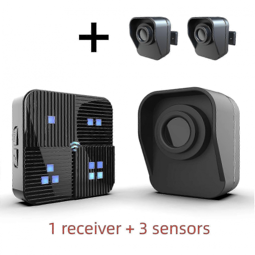 (1 Receiver 3 Sensorseu Plug) Wireless Driveway Alarm System With Motion Sensor For Home Security 5996097033692