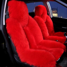 (I, One-size) Australian Wool Car Seat Covers Universal Fit Premium Soft Plush Long Hair Winter Warm Front Seat Protector